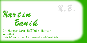 martin banik business card